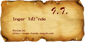 Inger Tünde névjegykártya